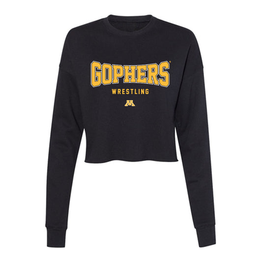 Minnesota - NCAA Wrestling : Quincy Hulverson - Women's Cropped Crew Fleece-0