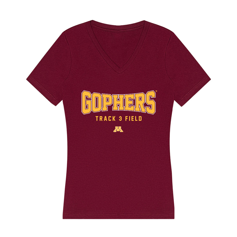 Minnesota - NCAA Men's Track & Field : Jared Hiebert - Women's V-Neck T-Shirt-0