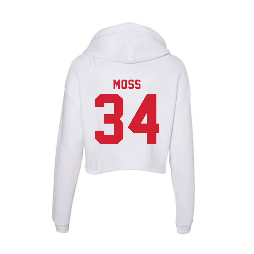 NC State - NCAA Football : Noah Moss - Women's Crop Fleece Hooded Sweatshirt-1