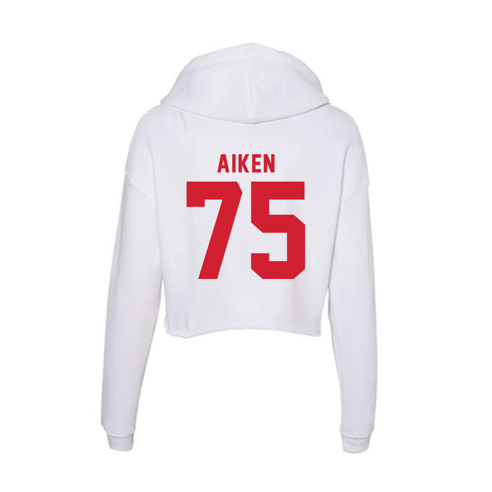 NC State - NCAA Football : Tre Aiken - Women's Crop Fleece Hooded Sweatshirt-1