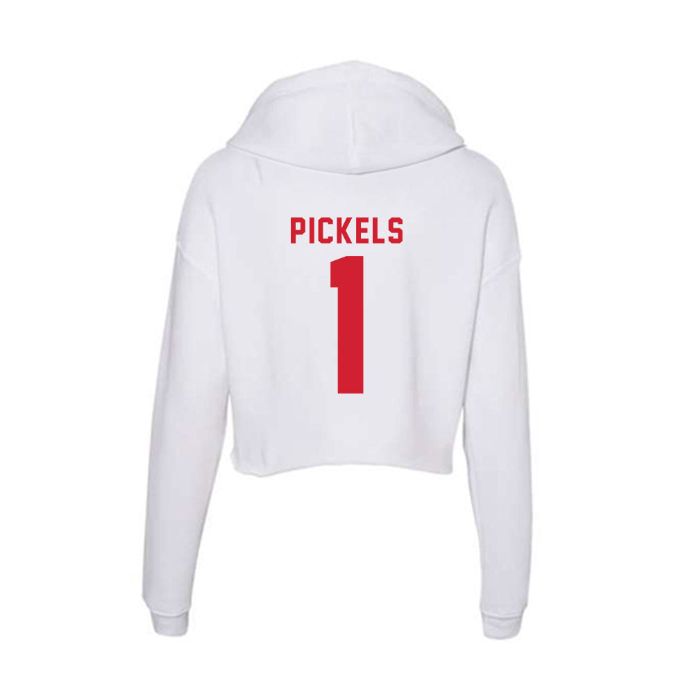 NC State - NCAA Women's Soccer : Riley Pickels - Women's Crop Fleece Hooded Sweatshirt-1