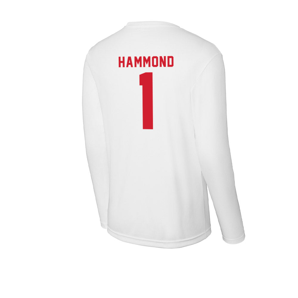 NC State - NCAA Men's Basketball : Christian Hammond - Activewear Long Sleeve T-Shirt-1