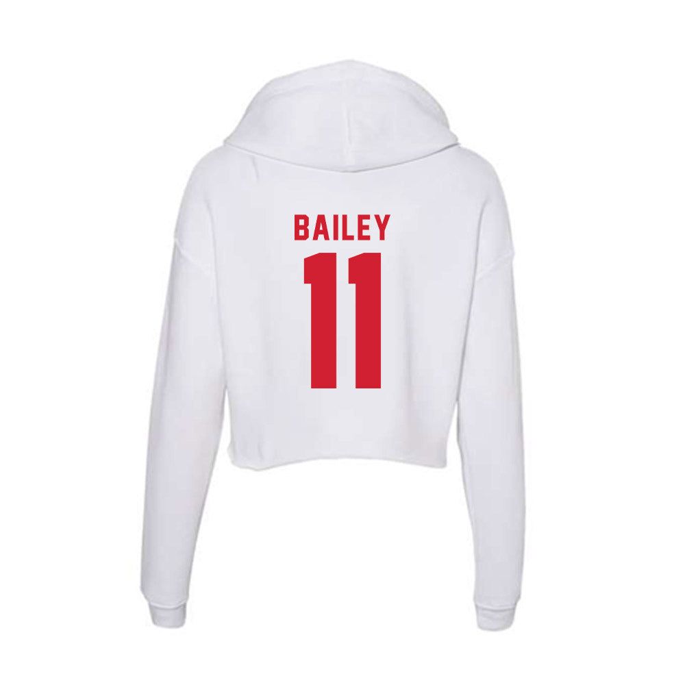 NC State - NCAA Football : CJ Bailey - Women's Crop Fleece Hoodie-1