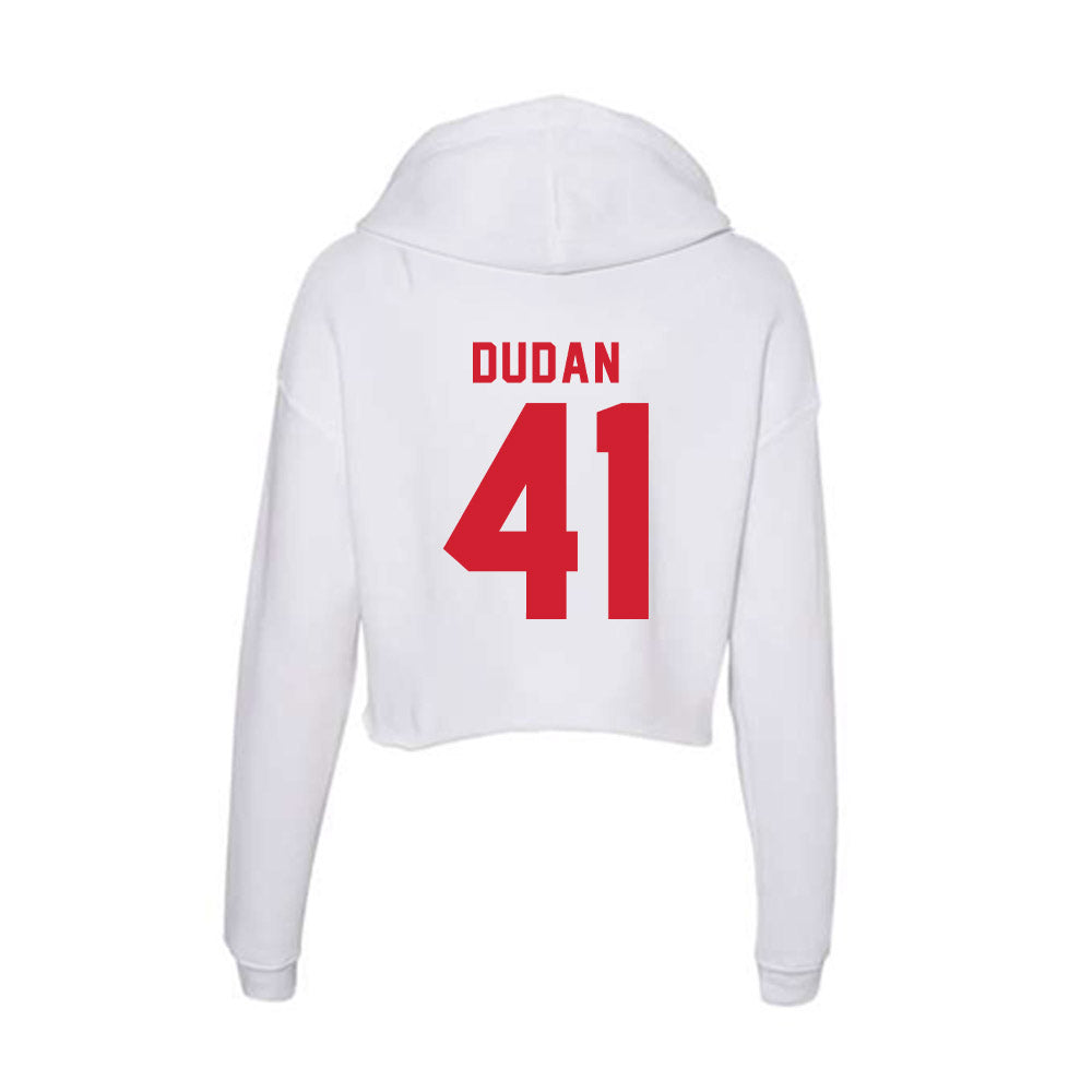 NC State - NCAA Baseball : Jacob Dudan - Women's Crop Fleece Hoodie-1