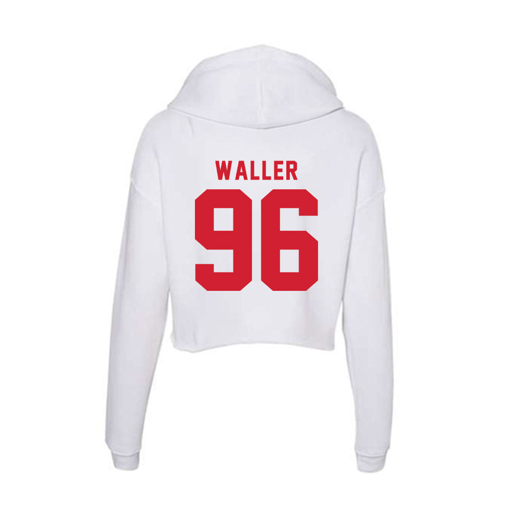 NC State - NCAA Football : Jackson Waller - Women's Crop Fleece Hooded Sweatshirt-1