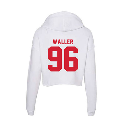 NC State - NCAA Football : Jackson Waller - Women's Crop Fleece Hooded Sweatshirt-1