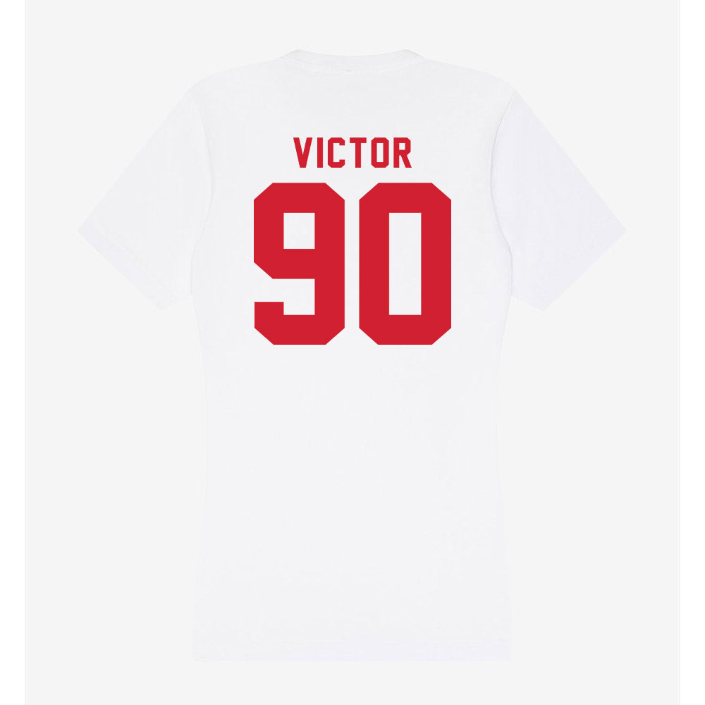 NC State - NCAA Football : Josiah Victor - Women's V-Neck T-Shirt-1