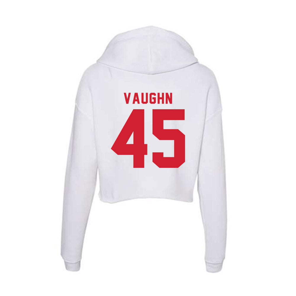 NC State - NCAA Football : Tex Vaughn - Women's Crop Fleece Hooded Sweatshirt-1
