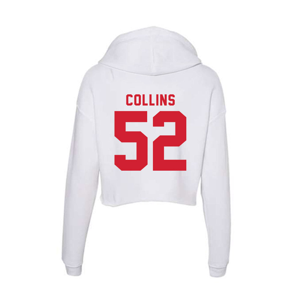 NC State - NCAA Football : David Collins - Women's Crop Fleece Hooded Sweatshirt-1