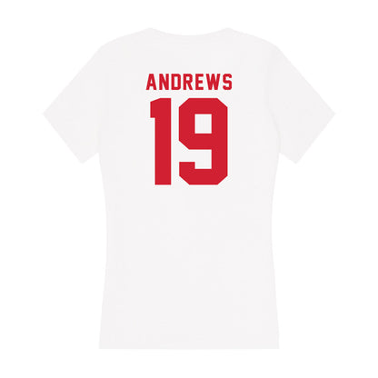 NC State - NCAA Baseball : Heath Andrews - Women's V-Neck T-Shirt-1