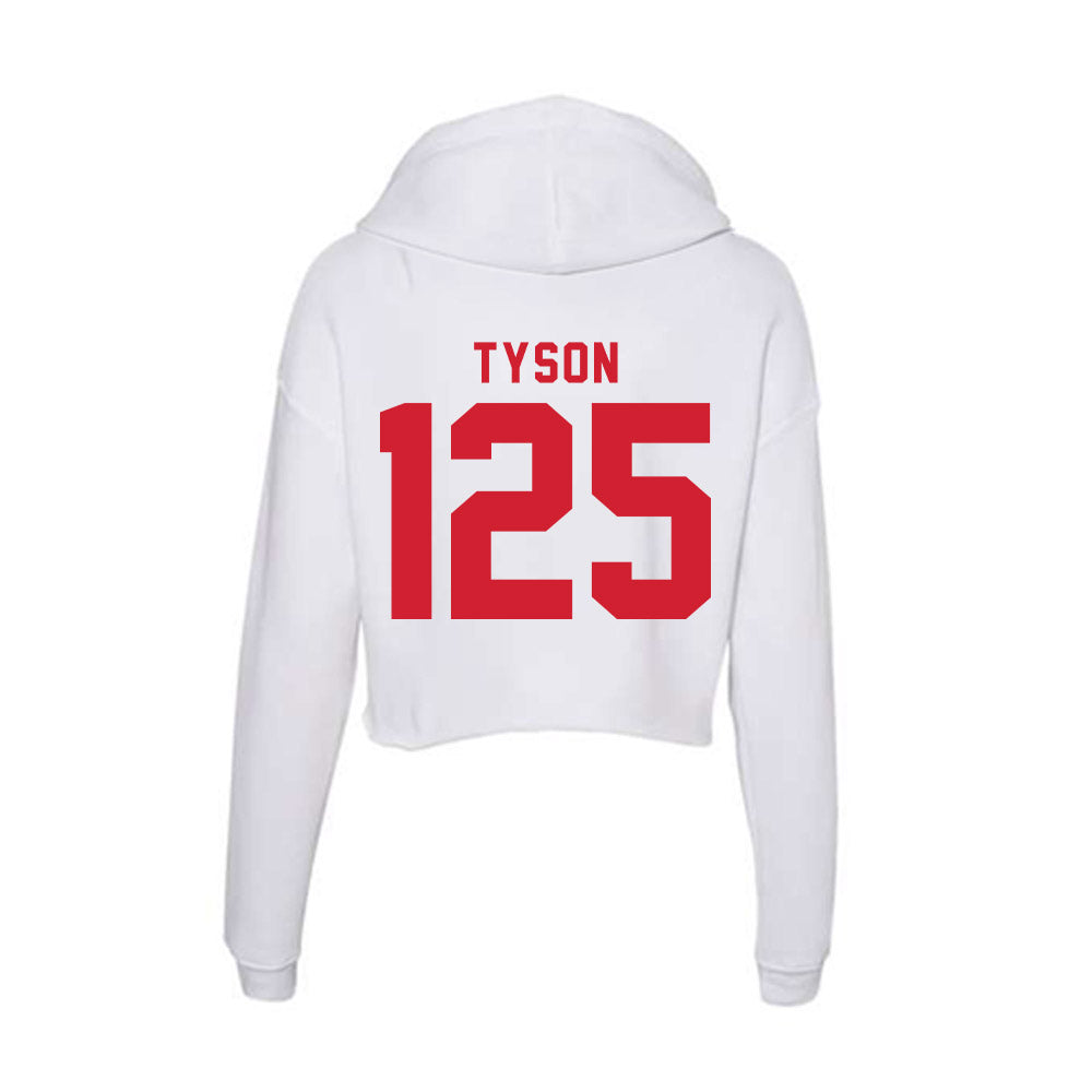 NC State - NCAA Wrestling : Marcus Tyson - Women's Crop Fleece Hoodie-1