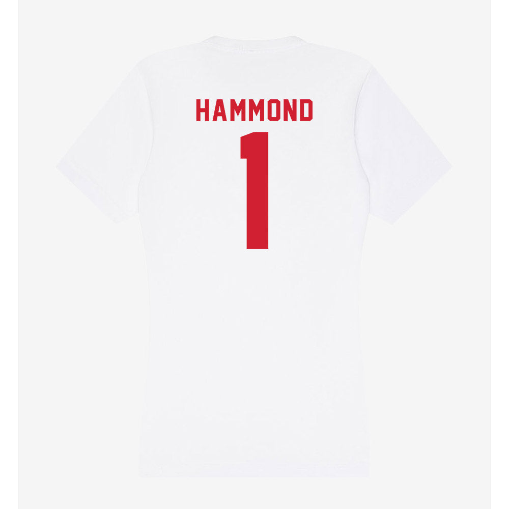 NC State - NCAA Men's Basketball : Christian Hammond - Women's V-Neck T-Shirt-1