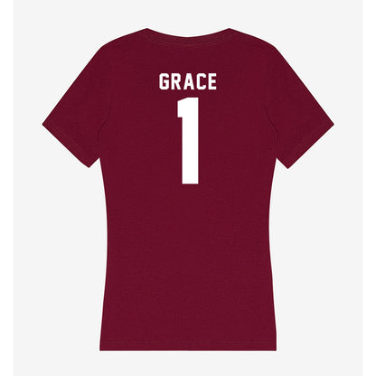Mississippi State - NCAA Men's Basketball : King Grace - Classic Shersey Women's V-Neck T-Shirt-1