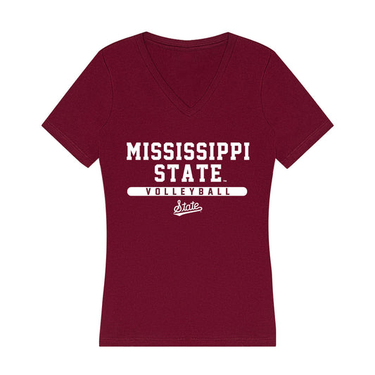 Mississippi State - NCAA Women's Volleyball : Adriana Jeanpierre - Classic Shersey Women's V-Neck T-Shirt-0