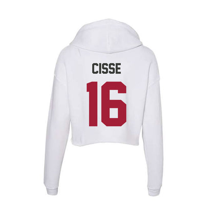Arkansas - NCAA Football : Ismael Cisse - Women's Crop Fleece Hoodie-1