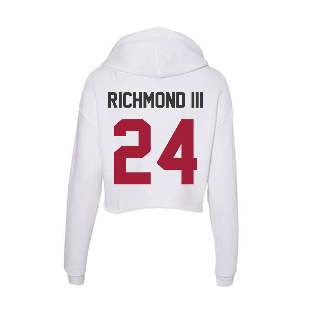 Arkansas - NCAA Men's Basketball : Billy Richmond III - Women's Crop Fleece Hooded Sweatshirt-1