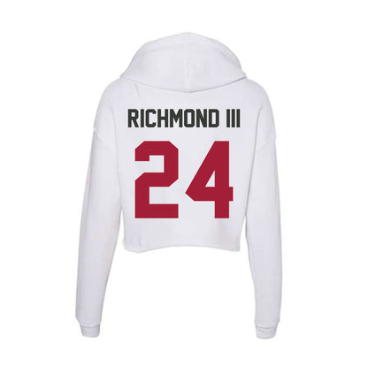 Arkansas - NCAA Men's Basketball : Billy Richmond III - Women's Crop Fleece Hooded Sweatshirt-1