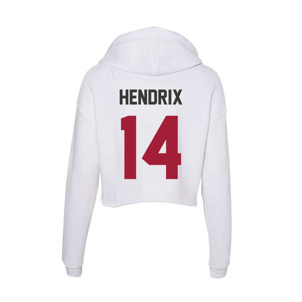 Arkansas - NCAA Football : Hank Hendrix - Women's Crop Fleece Hooded Sweatshirt-1