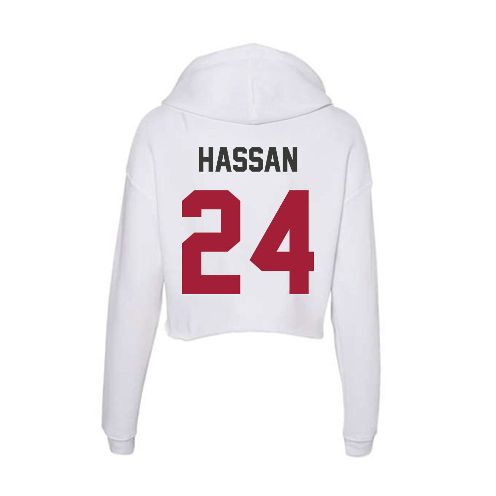 Arkansas - NCAA Women's Basketball : Aisha Hassan - Women's Crop Fleece Hoodie-1