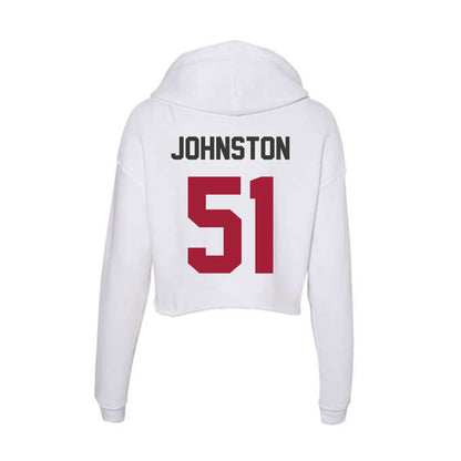 Arkansas - NCAA Football : Adam Johnston - Women's Crop Fleece Hoodie-1
