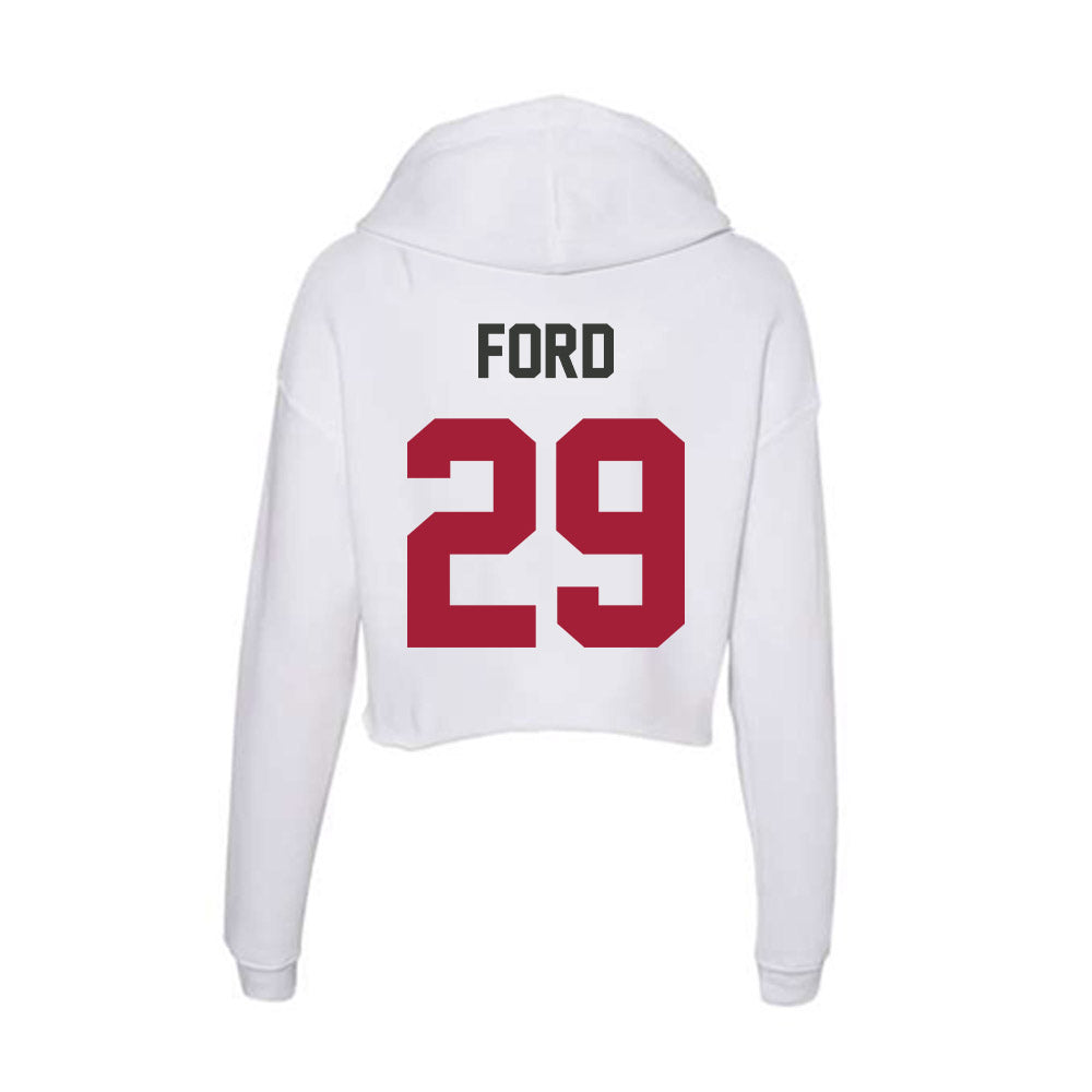 Arkansas - NCAA Football : Brandon Ford - Women's Crop Fleece Hoodie-1