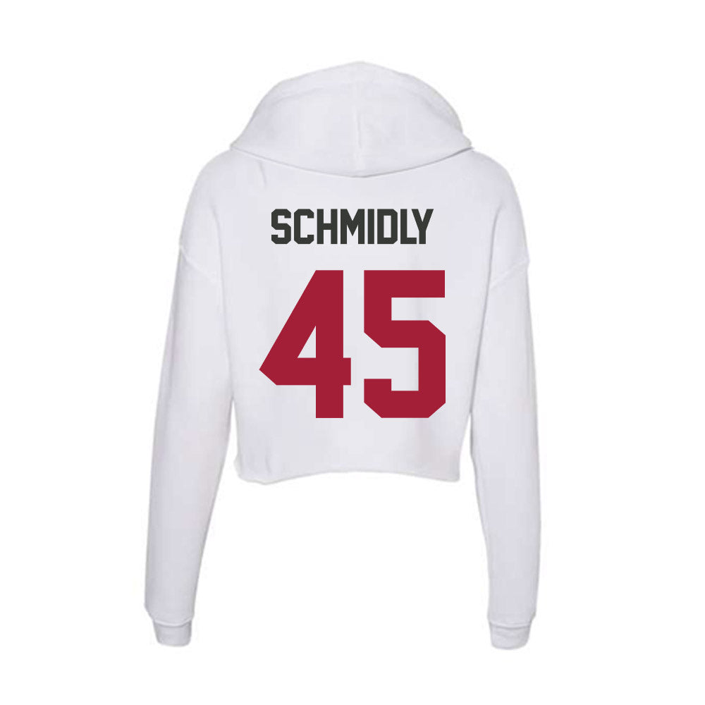Arkansas - NCAA Football : Max Schmidly - Women's Crop Fleece Hoodie-1