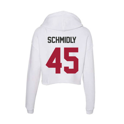 Arkansas - NCAA Football : Max Schmidly - Women's Crop Fleece Hoodie-1