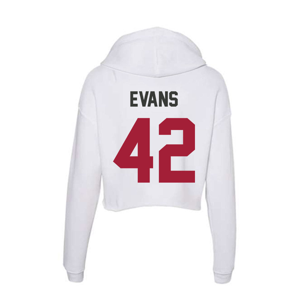 Arkansas - NCAA Football : Jeremy Evans - Women's Crop Fleece Hoodie-1
