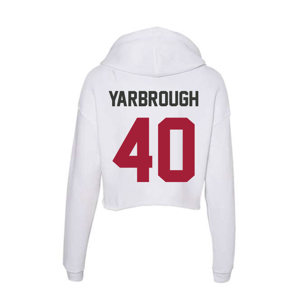 Arkansas - NCAA Football : Colton Yarbrough - Women's Crop Fleece Hoodie-1