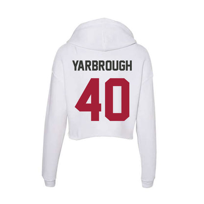 Arkansas - NCAA Football : Colton Yarbrough - Women's Crop Fleece Hoodie-1