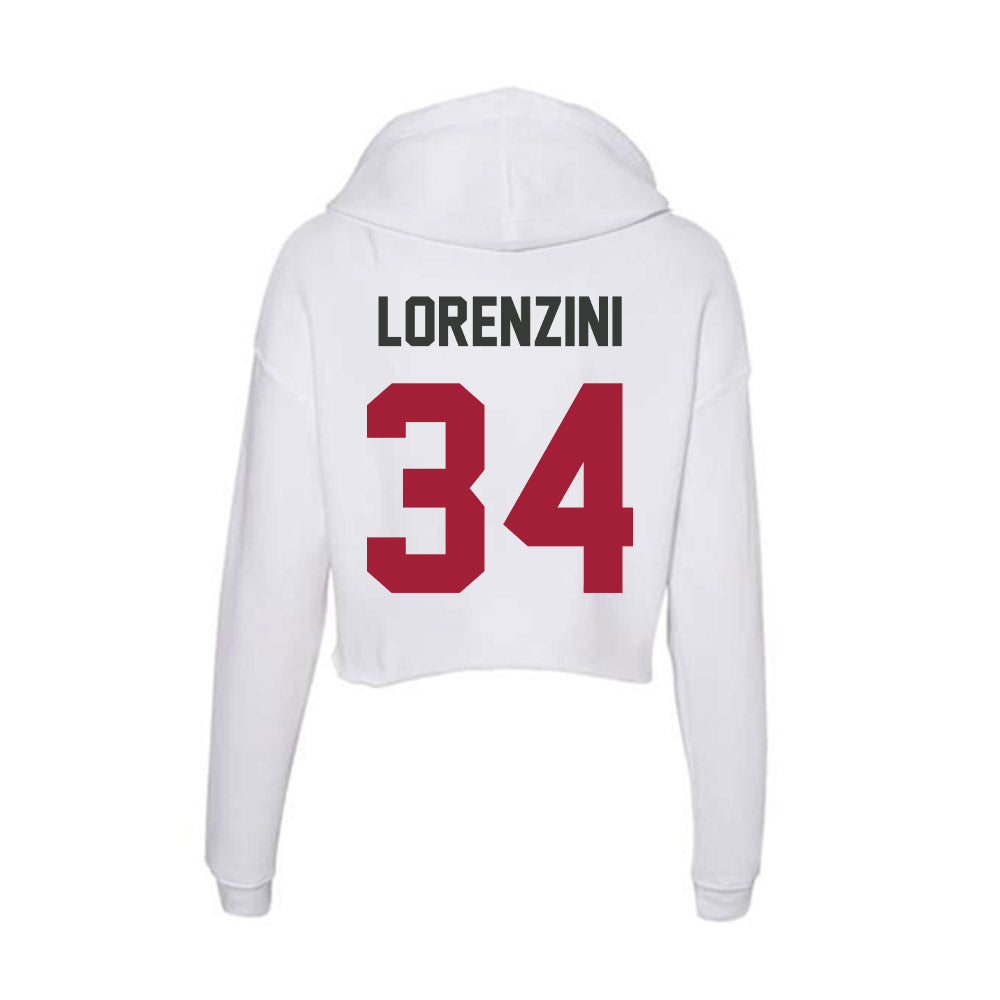 Arkansas - NCAA Baseball : Joey Lorenzini - Women's Crop Fleece Hoodie-1