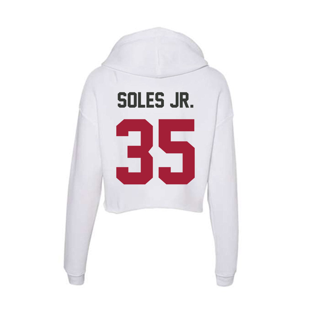 Arkansas - NCAA Football : Steven Soles Jr. - Women's Crop Fleece Hooded Sweatshirt-1
