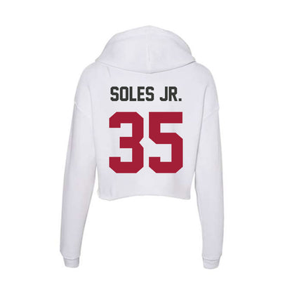 Arkansas - NCAA Football : Steven Soles Jr. - Women's Crop Fleece Hooded Sweatshirt-1