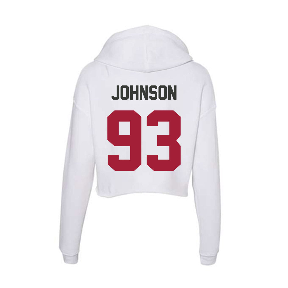Arkansas - NCAA Football : Keiundre Johnson - Women's Crop Fleece Hoodie-1