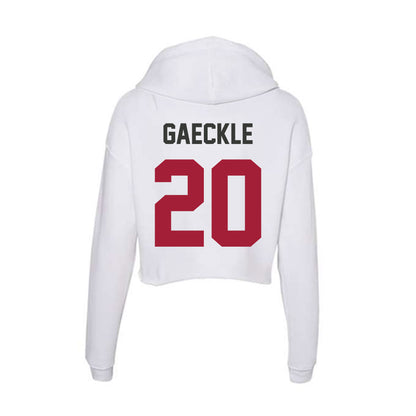Arkansas - NCAA Baseball : Gabe Gaeckle - Women's Crop Fleece Hoodie-1
