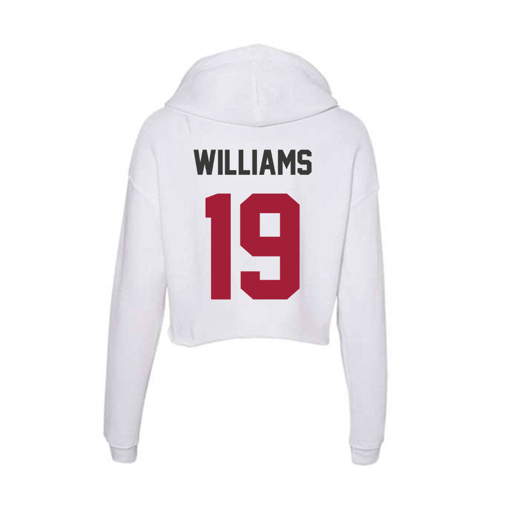 Arkansas - NCAA Football : Kyndrick Williams - Women's Crop Fleece Hooded Sweatshirt-1