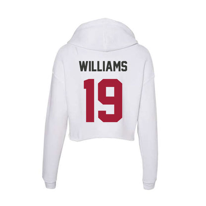 Arkansas - NCAA Football : Kyndrick Williams - Women's Crop Fleece Hooded Sweatshirt-1