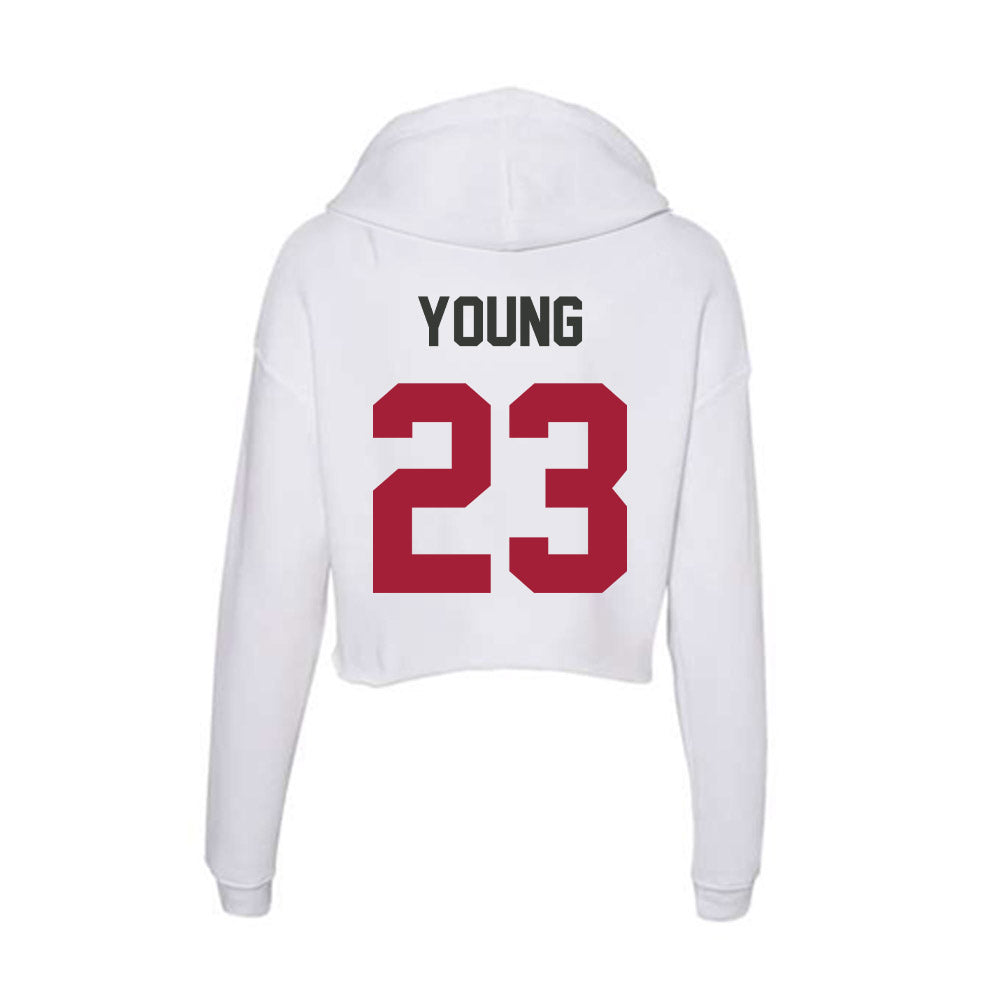 Arkansas - NCAA Football : Kevin Young - Women's Crop Fleece Hooded Sweatshirt-1