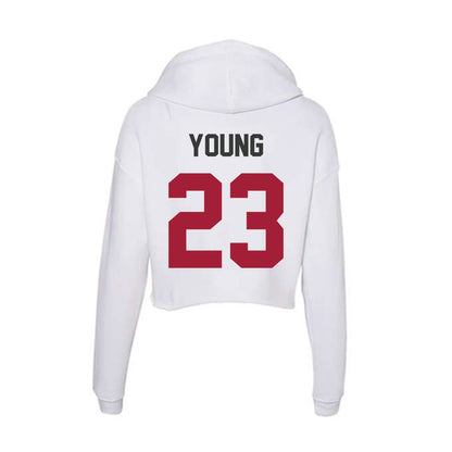Arkansas - NCAA Football : Kevin Young - Women's Crop Fleece Hooded Sweatshirt-1