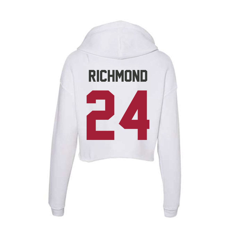 Arkansas - NCAA Men's Basketball : Billy Richmond - Women's Crop Fleece Hoodie-1