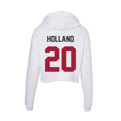 Arkansas - NCAA Baseball : Max Holland - Women's Crop Fleece Hooded Sweatshirt-1