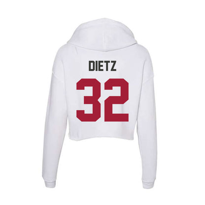 Arkansas - NCAA Baseball : Hunter Dietz - Women's Crop Fleece Hoodie-1