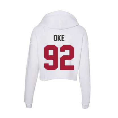 Arkansas - NCAA Football : David Oke - Women's Crop Fleece Hoodie-1