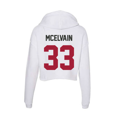 Arkansas - NCAA Baseball : Ethan McElvain - Women's Crop Fleece Hoodie-1