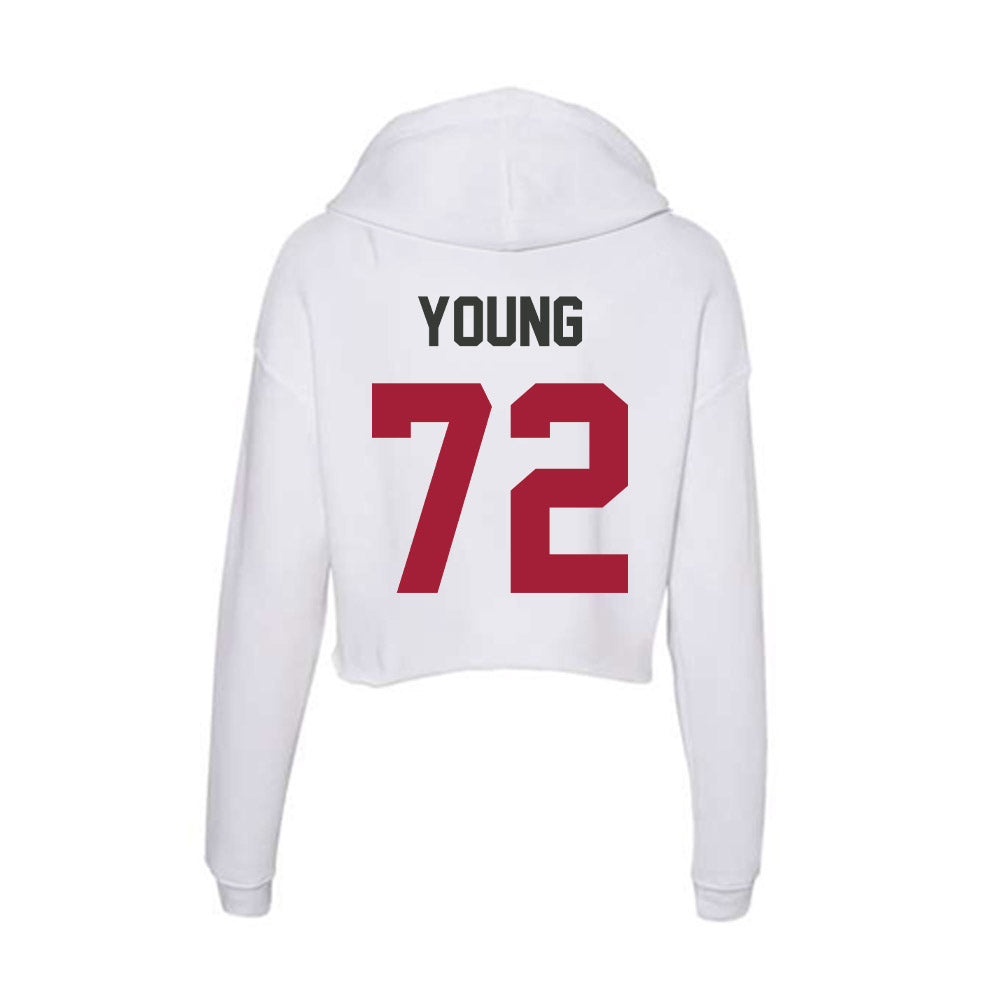 Arkansas - NCAA Football : Tucker Young - Women's Crop Fleece Hoodie-1