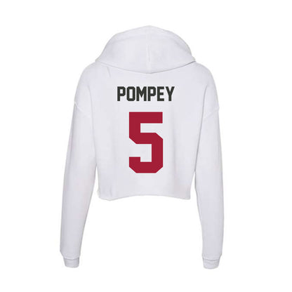 Arkansas - NCAA Baseball : TJ Pompey - Women's Crop Fleece Hoodie-1