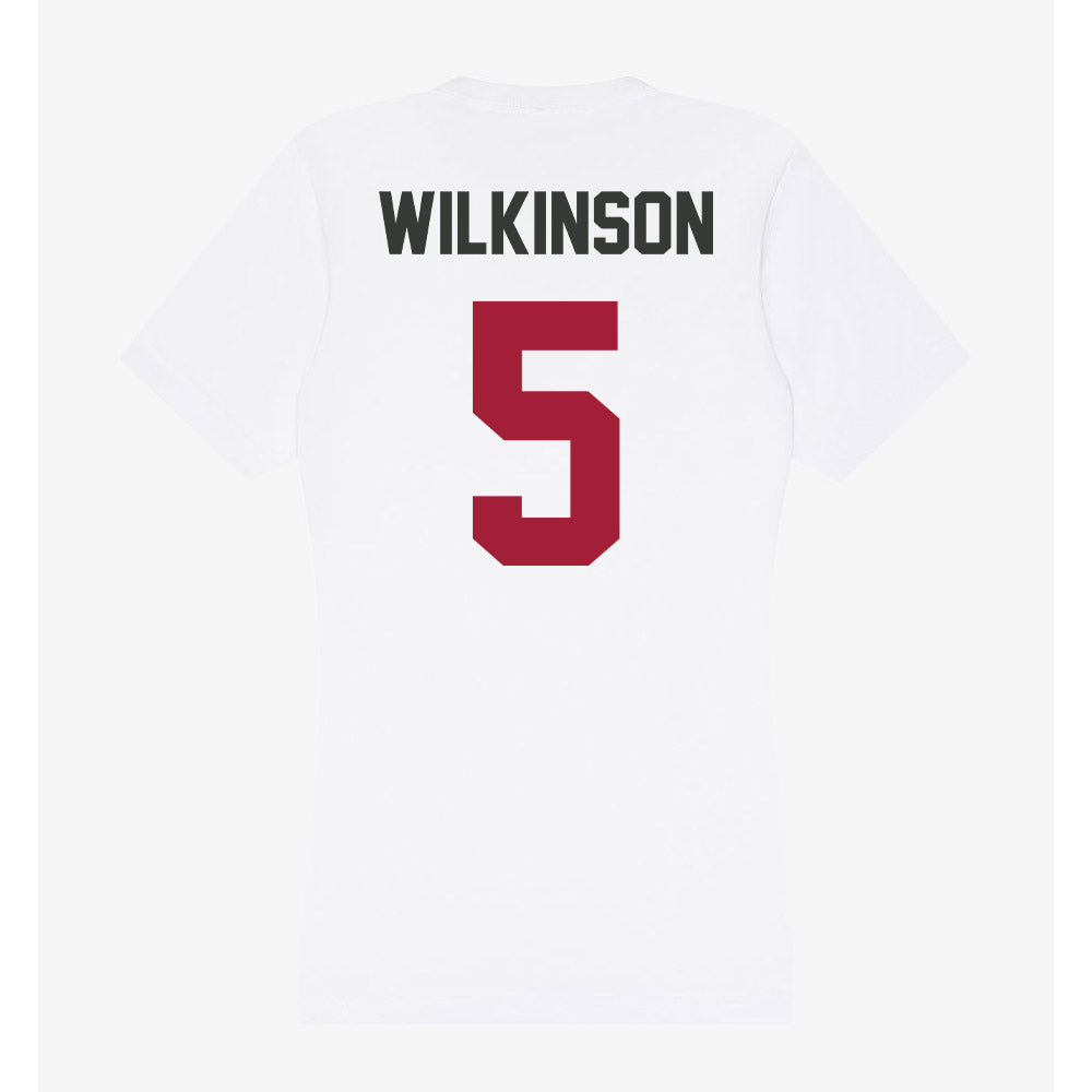 Arkansas - NCAA Men's Basketball : Jeremiah Wilkinson - Women's V-Neck T-Shirt-1