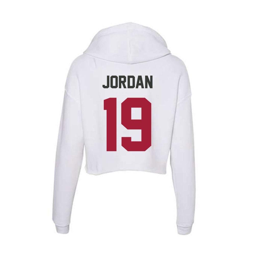 Arkansas - NCAA Football : Antonio Jordan - Women's Crop Fleece Hooded Sweatshirt-1