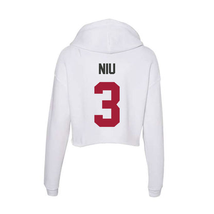 Arkansas - NCAA Women's Volleyball : Livia Niu - Women's Crop Fleece Hoodie-1