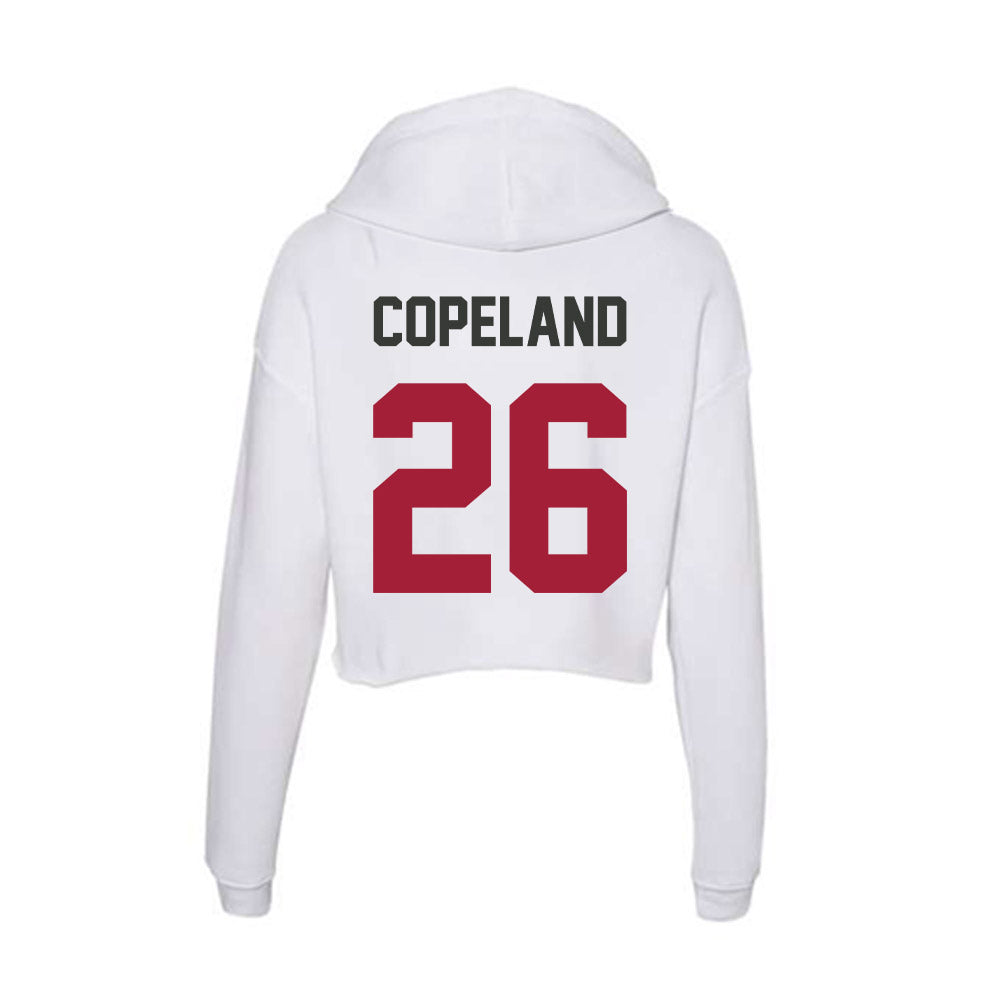 Arkansas - NCAA Football : Jalon Copeland - Women's Crop Fleece Hooded Sweatshirt-1